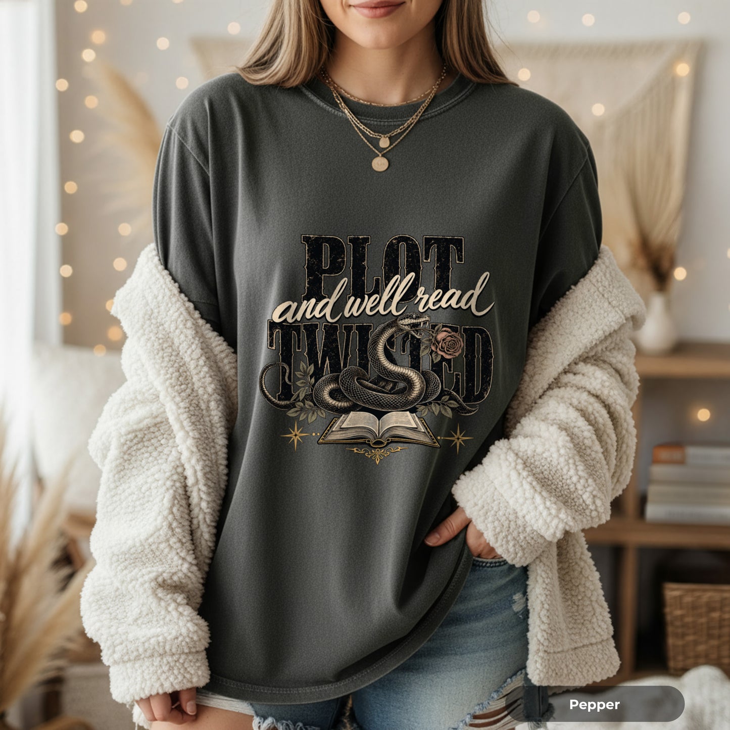 T-Shirt — "Plot and Well Read, Twisted" Booklover Graphic Tee
