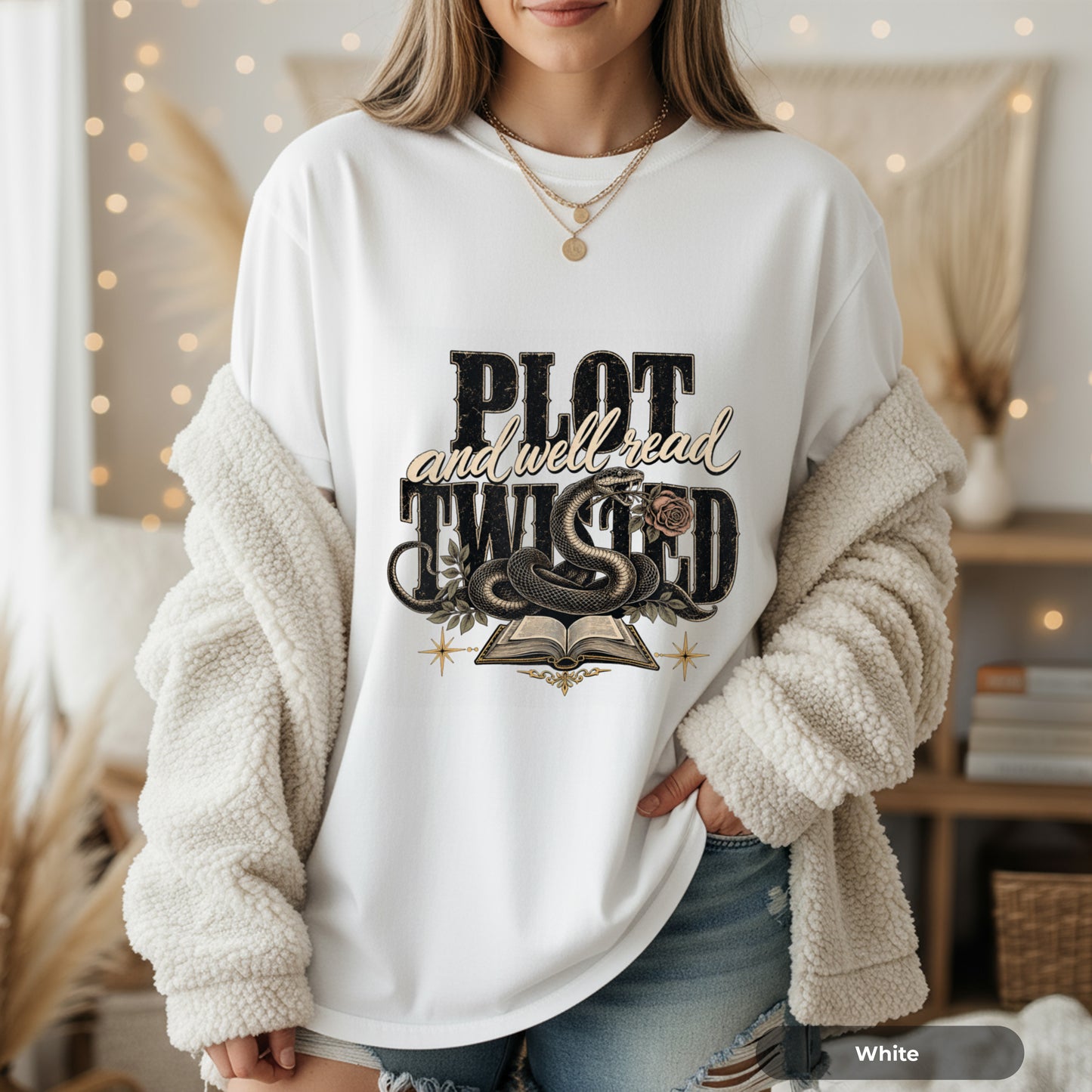 T-Shirt — "Plot and Well Read, Twisted" Booklover Graphic Tee