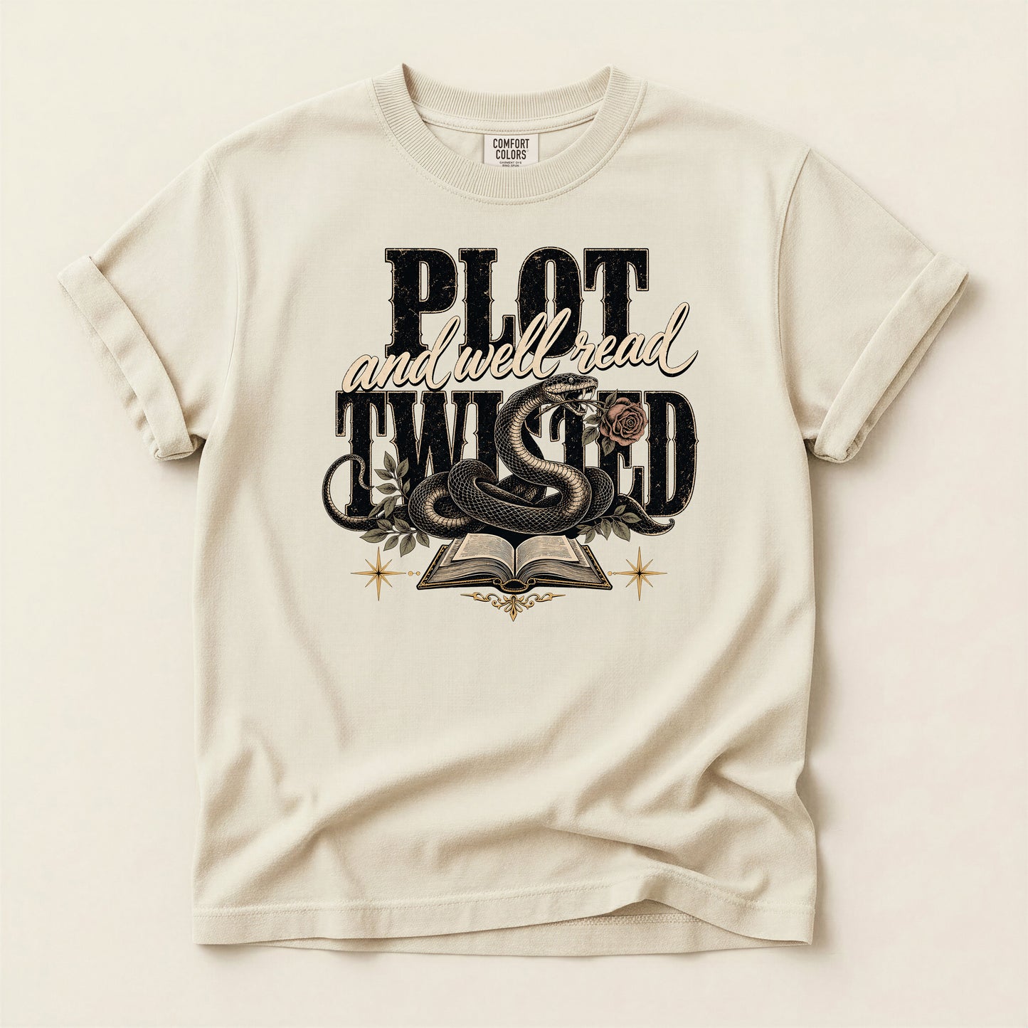T-Shirt — "Plot and Well Read, Twisted" Booklover Graphic Tee