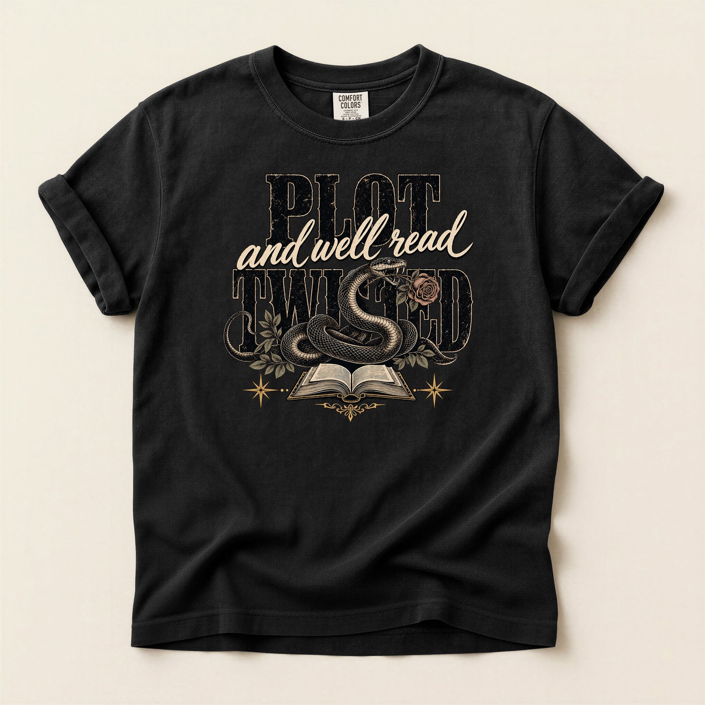 T-Shirt — "Plot and Well Read, Twisted" Booklover Graphic Tee