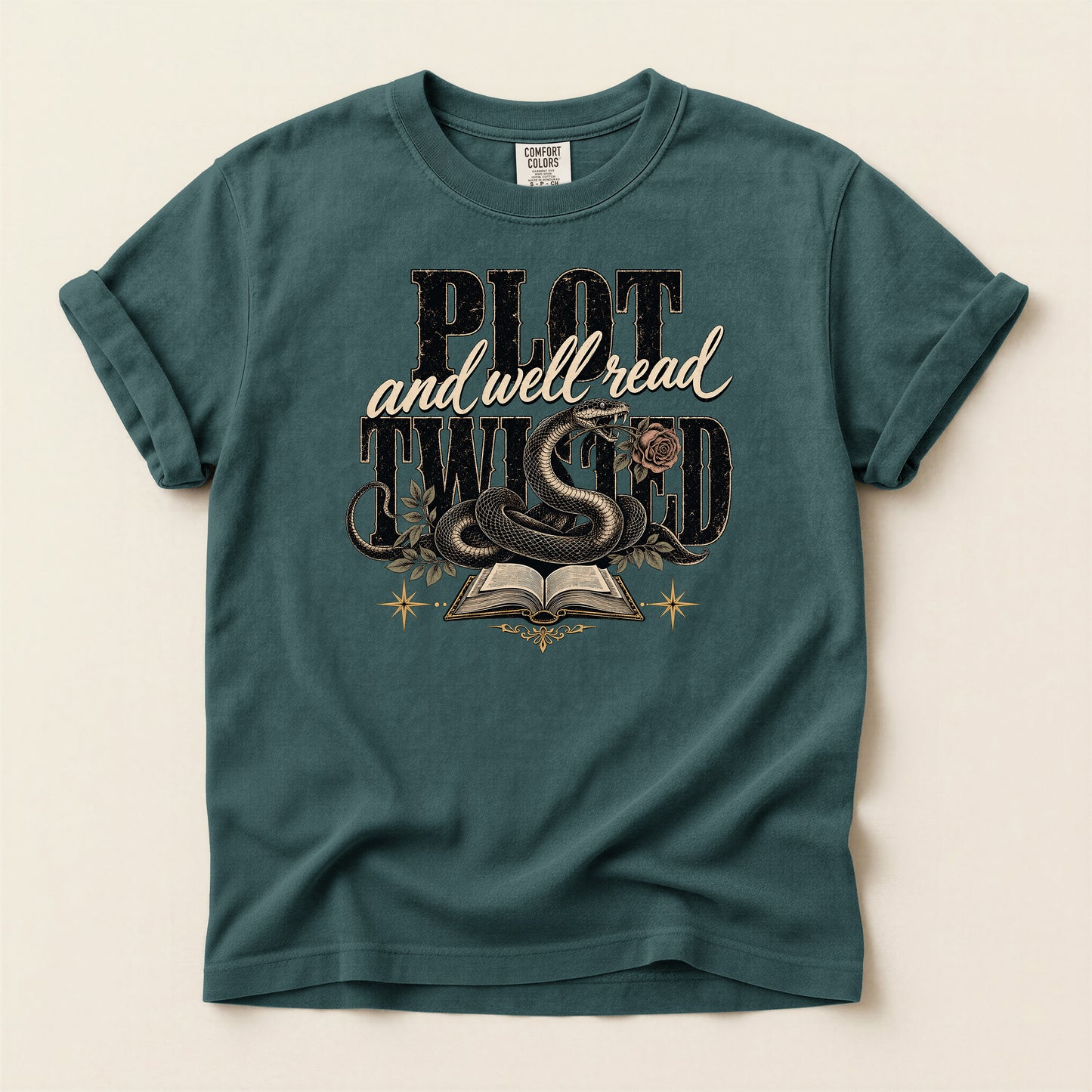 T-Shirt — "Plot and Well Read, Twisted" Booklover Graphic Tee