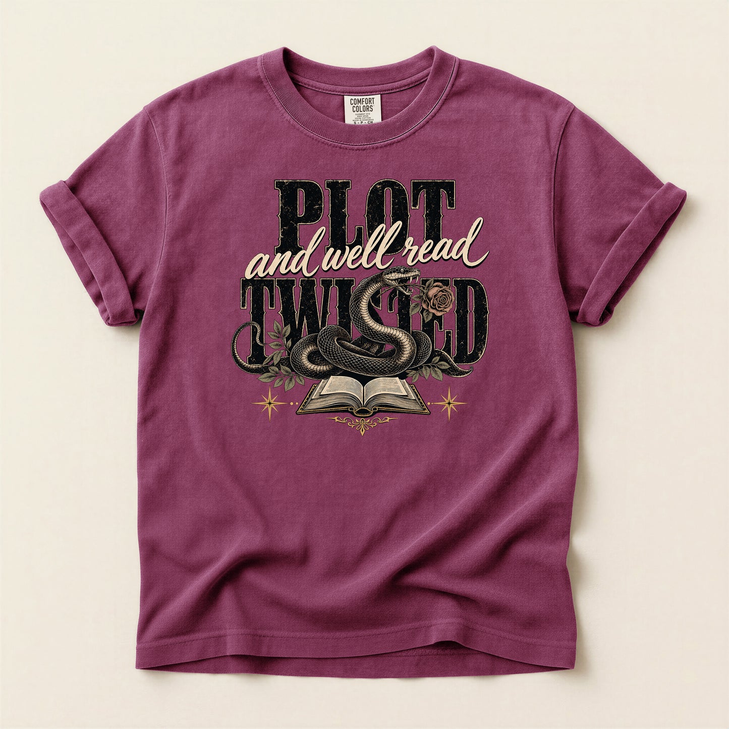 T-Shirt — "Plot and Well Read, Twisted" Booklover Graphic Tee