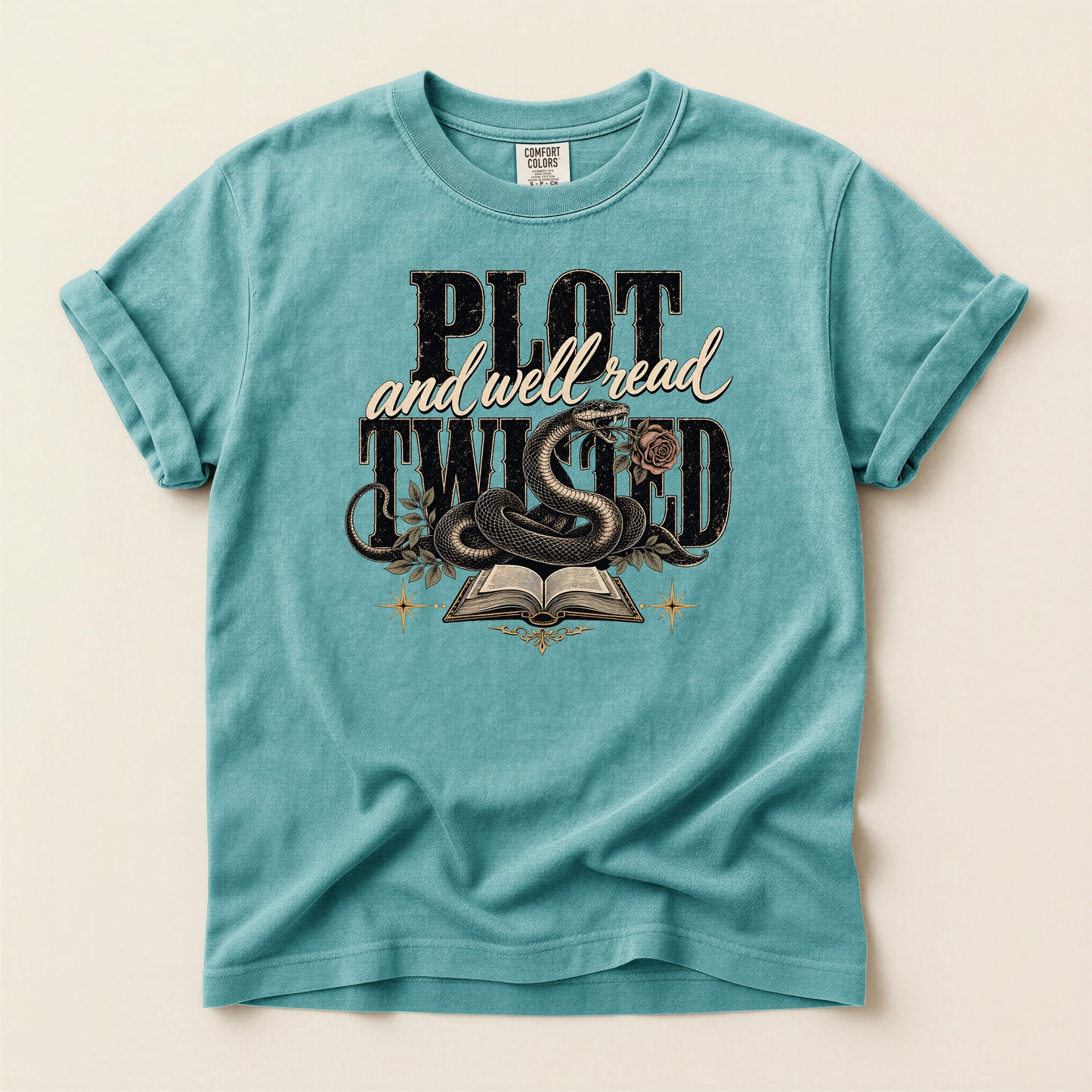 T-Shirt — "Plot and Well Read, Twisted" Booklover Graphic Tee