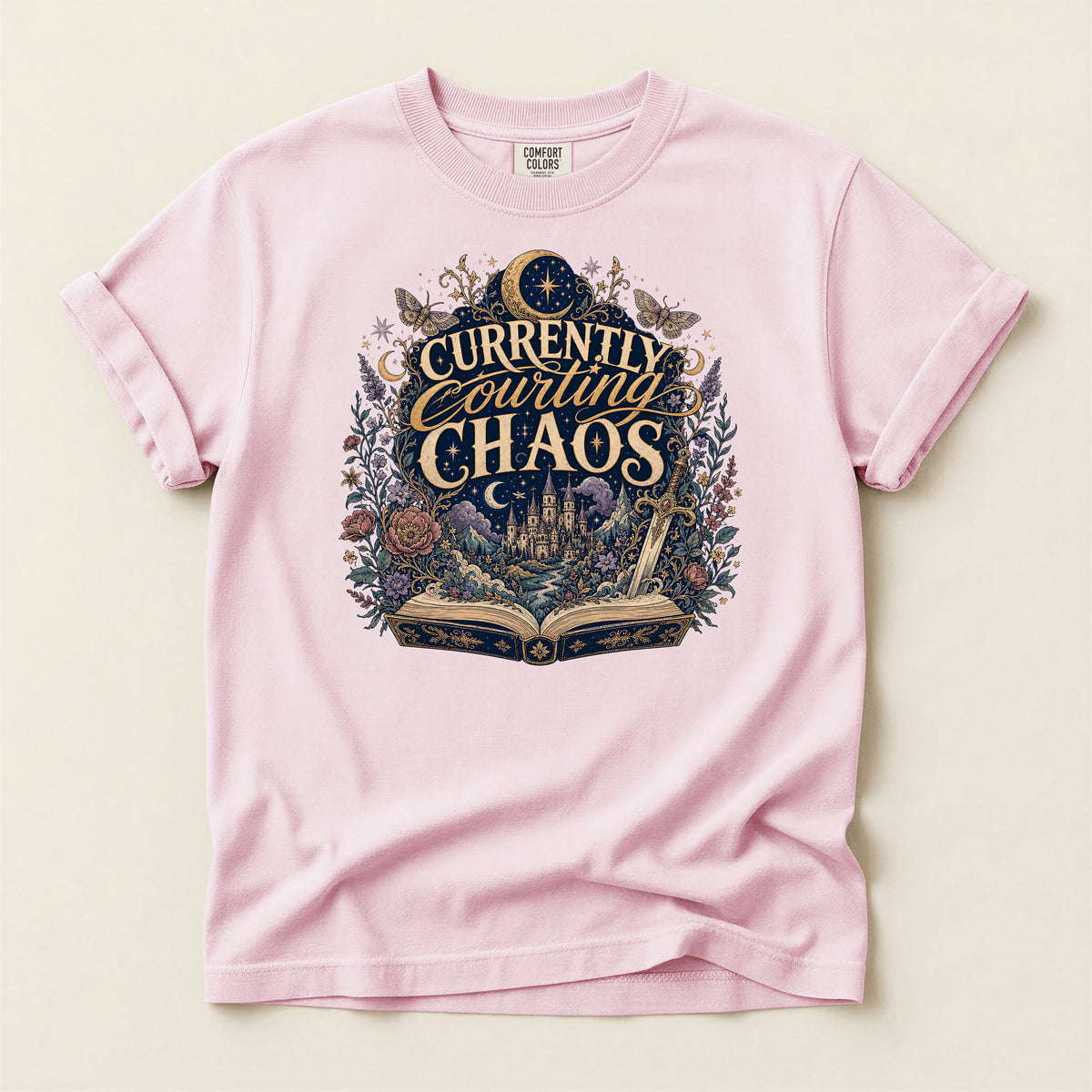 Currently Courting Chaos T-Shirt — Witchy Bookish Graphic Tee