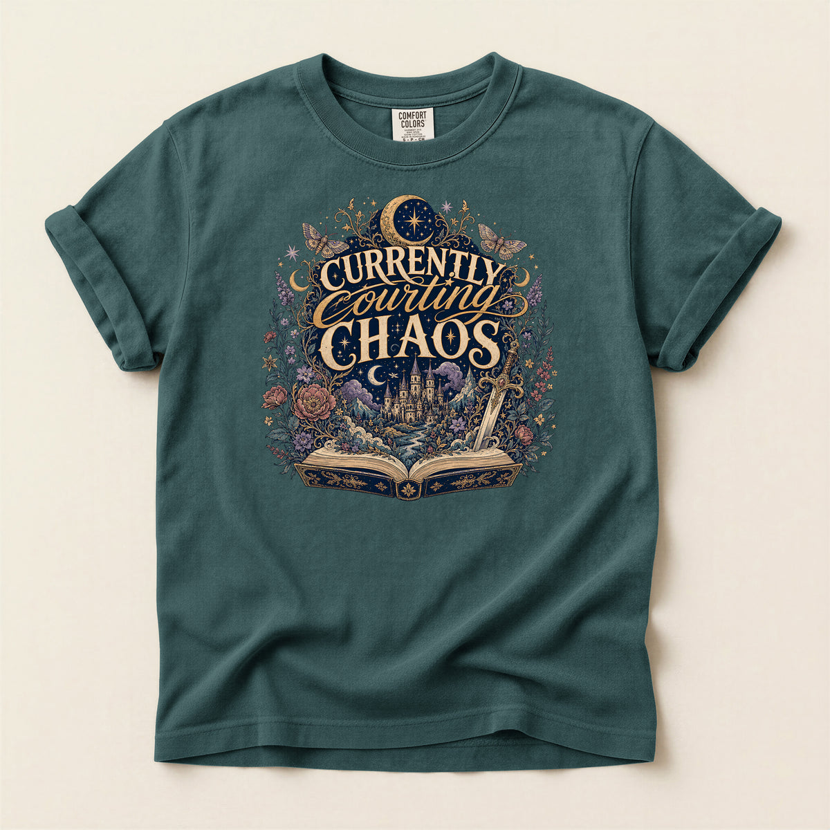 Currently Courting Chaos T-Shirt — Witchy Bookish Graphic Tee