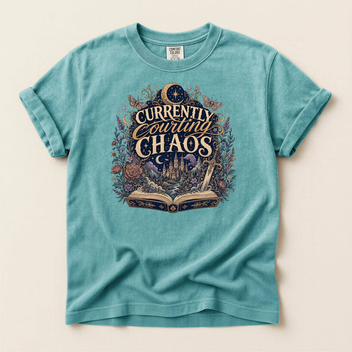 Currently Courting Chaos T-Shirt — Witchy Bookish Graphic Tee
