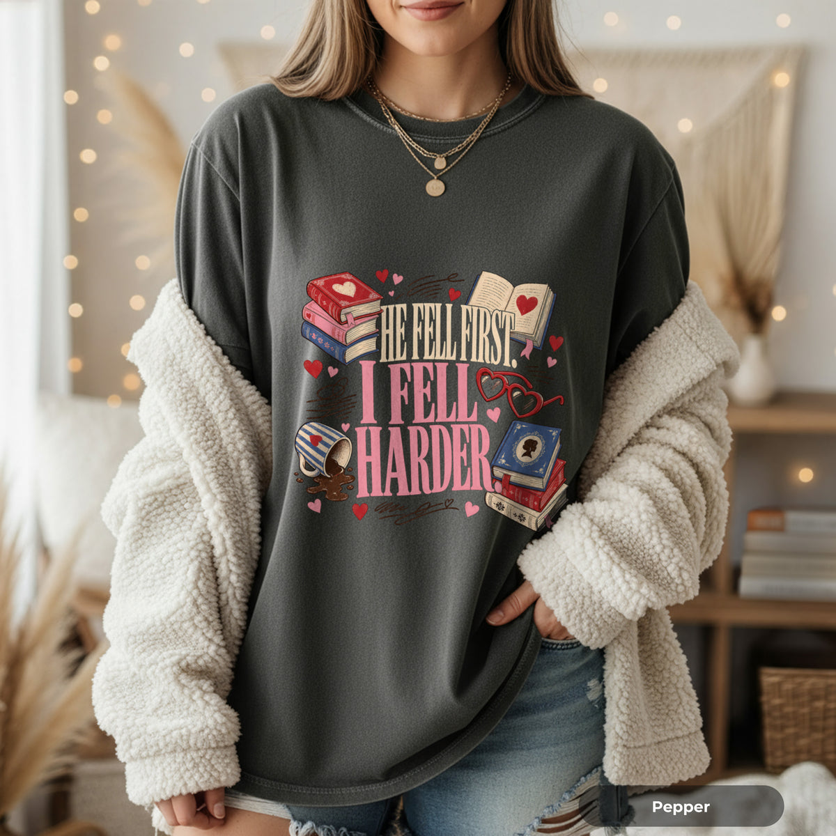 Book Lover T-Shirt — I Fell Harder Graphic Tee