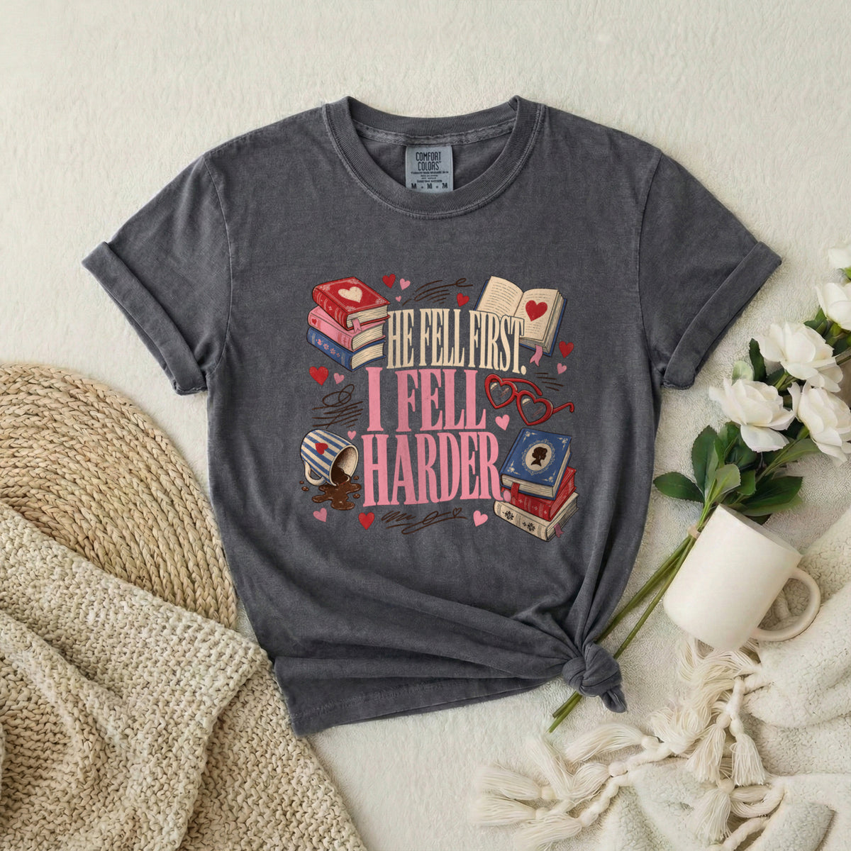 Book Lover T-Shirt — I Fell Harder Graphic Tee
