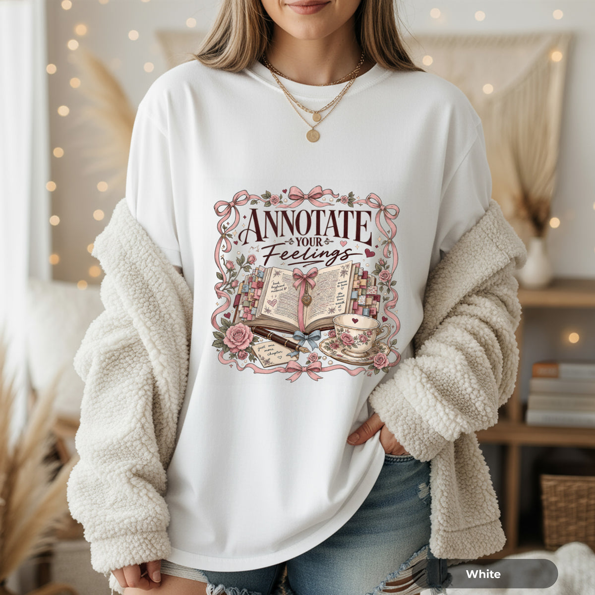 Annotate Your Feelings Journal Tee — Literary Floral Graphic T-Shirt