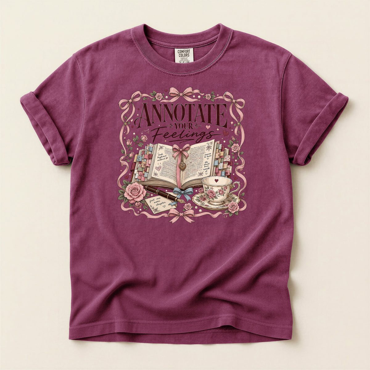 Annotate Your Feelings Journal Tee — Literary Floral Graphic T-Shirt