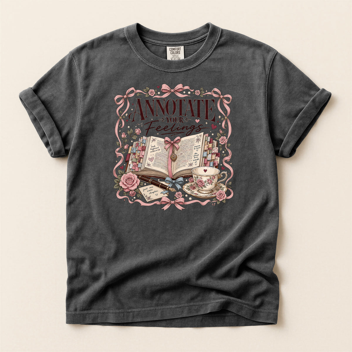 Annotate Your Feelings Journal Tee — Literary Floral Graphic T-Shirt