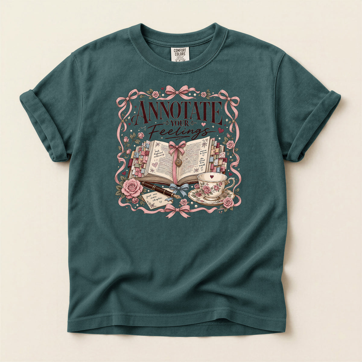 Annotate Your Feelings Journal Tee — Literary Floral Graphic T-Shirt