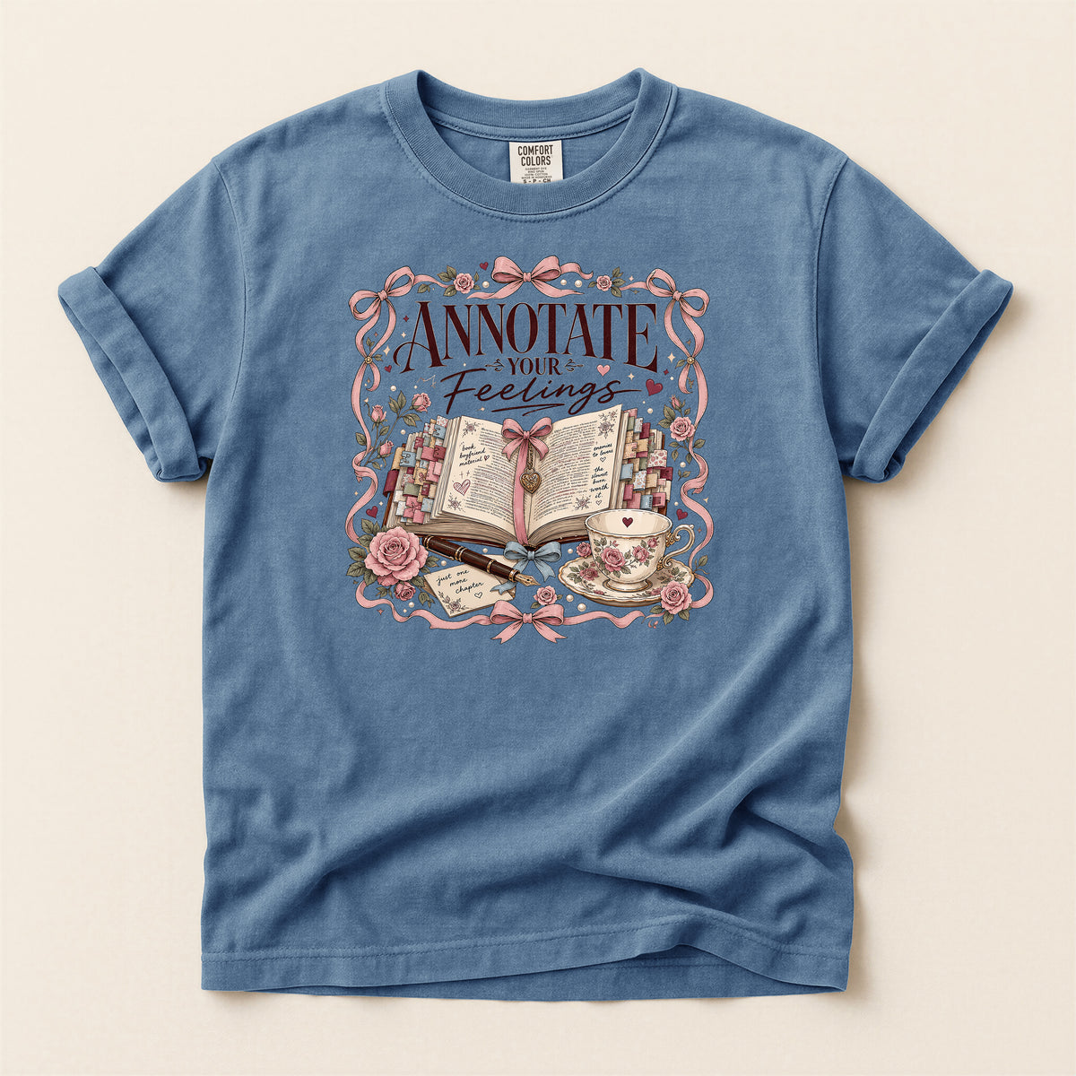 Annotate Your Feelings Journal Tee — Literary Floral Graphic T-Shirt