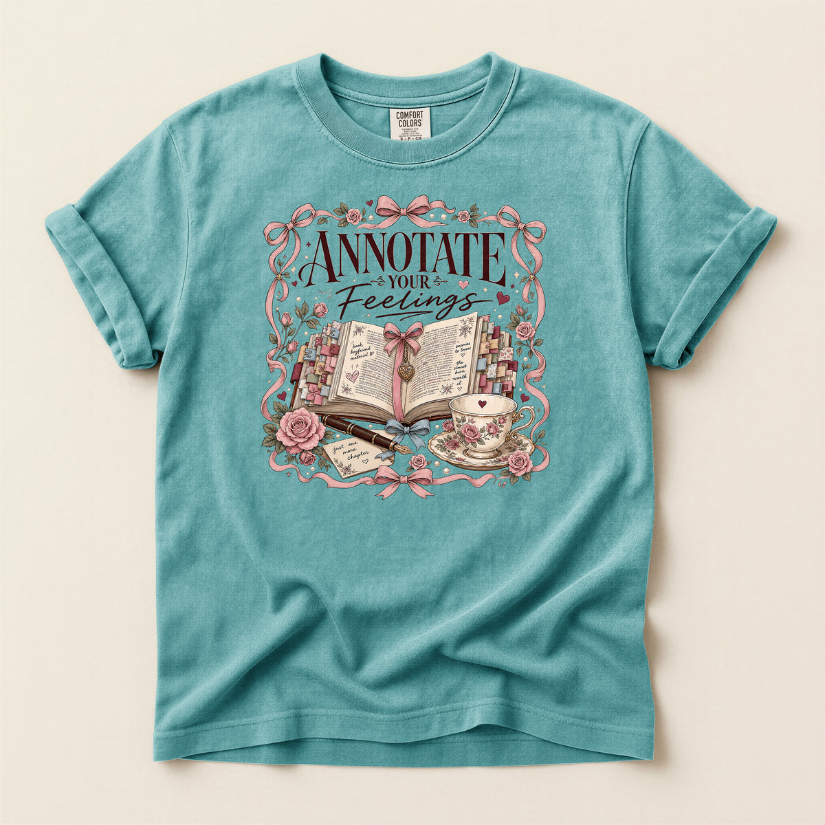 Annotate Your Feelings Journal Tee — Literary Floral Graphic T-Shirt