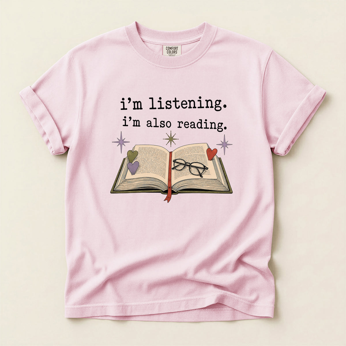 Book Lover T-Shirt — "i'm listening. i'm also reading." Graphic Tee