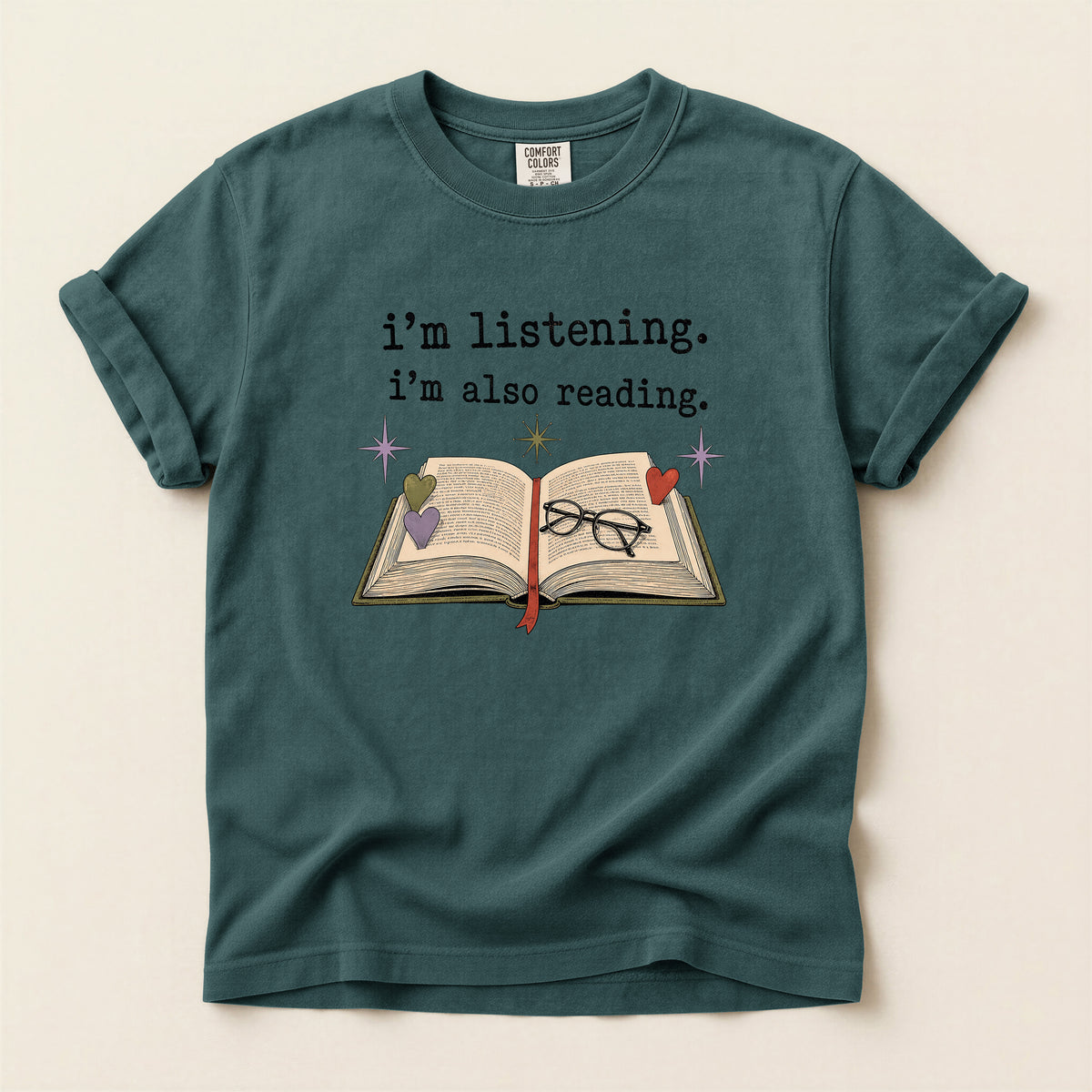 Book Lover T-Shirt — "i'm listening. i'm also reading." Graphic Tee