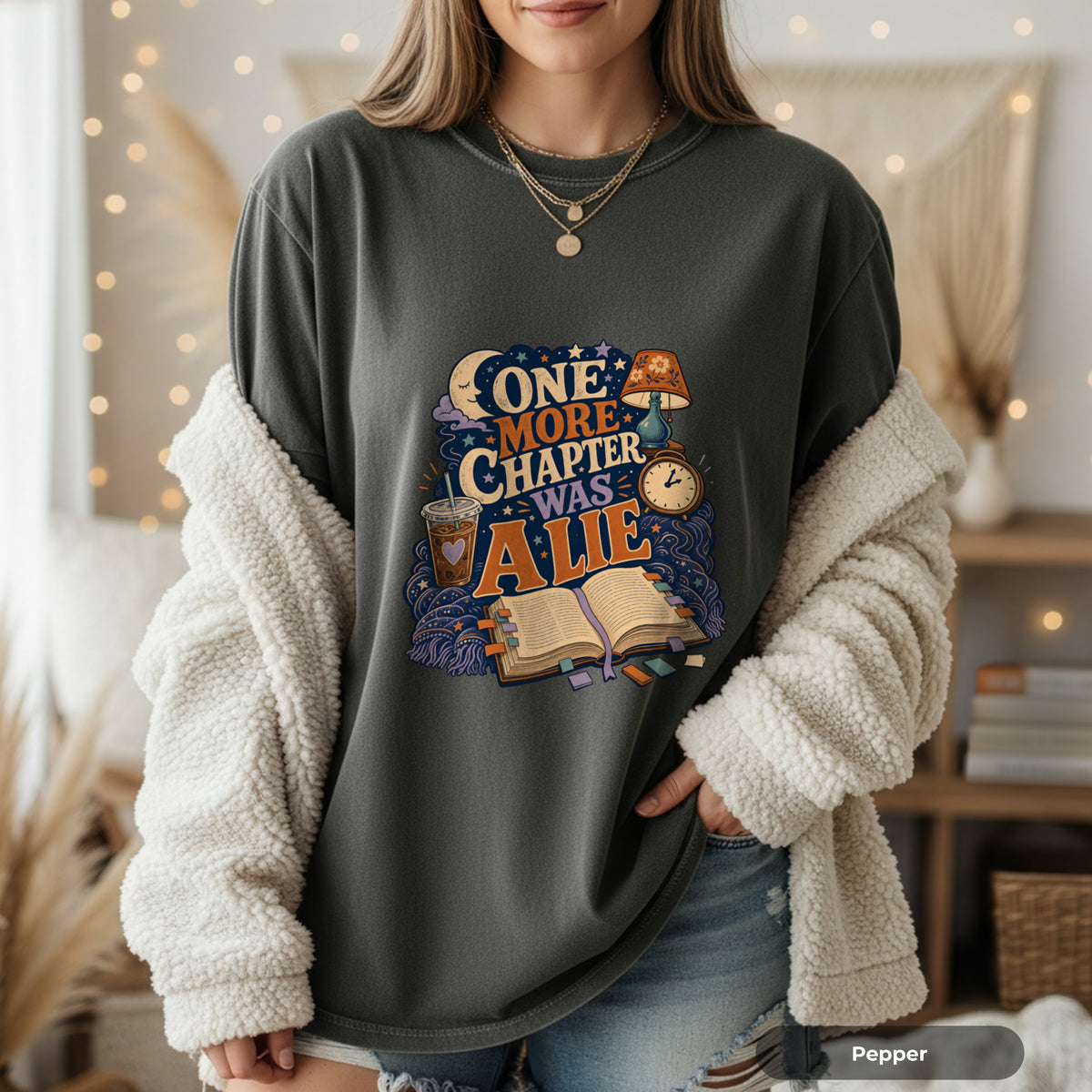 One More Chapter Was a Lie T-Shirt — Cozy Book Lover Graphic Tee