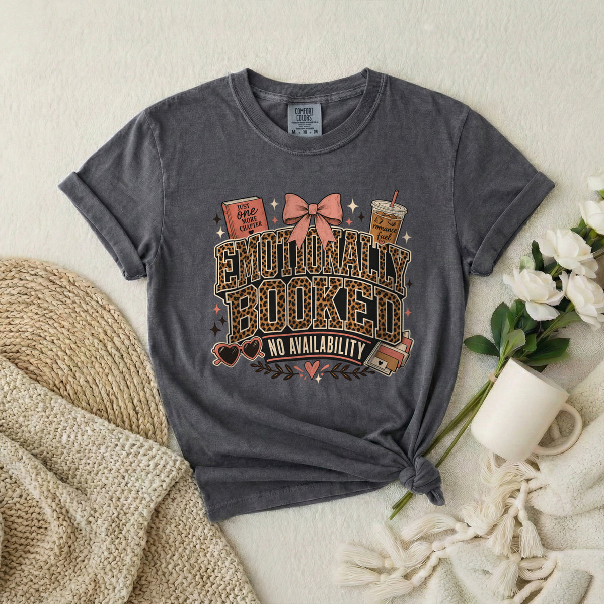 Emotionally Booked T-Shirt — "No Availability" Book Lover Graphic Tee