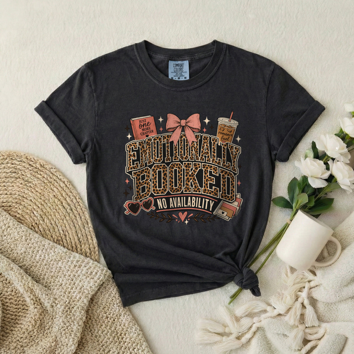 Emotionally Booked T-Shirt — "No Availability" Book Lover Graphic Tee