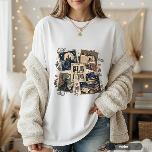 Return to Fiction T-Shirt — Vintage Book Lover Graphic Tee