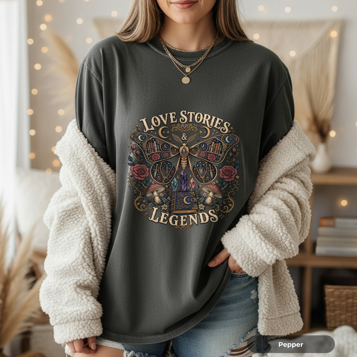 Moth & Rose 'Love Stories & Legends' Graphic T‑Shirt
