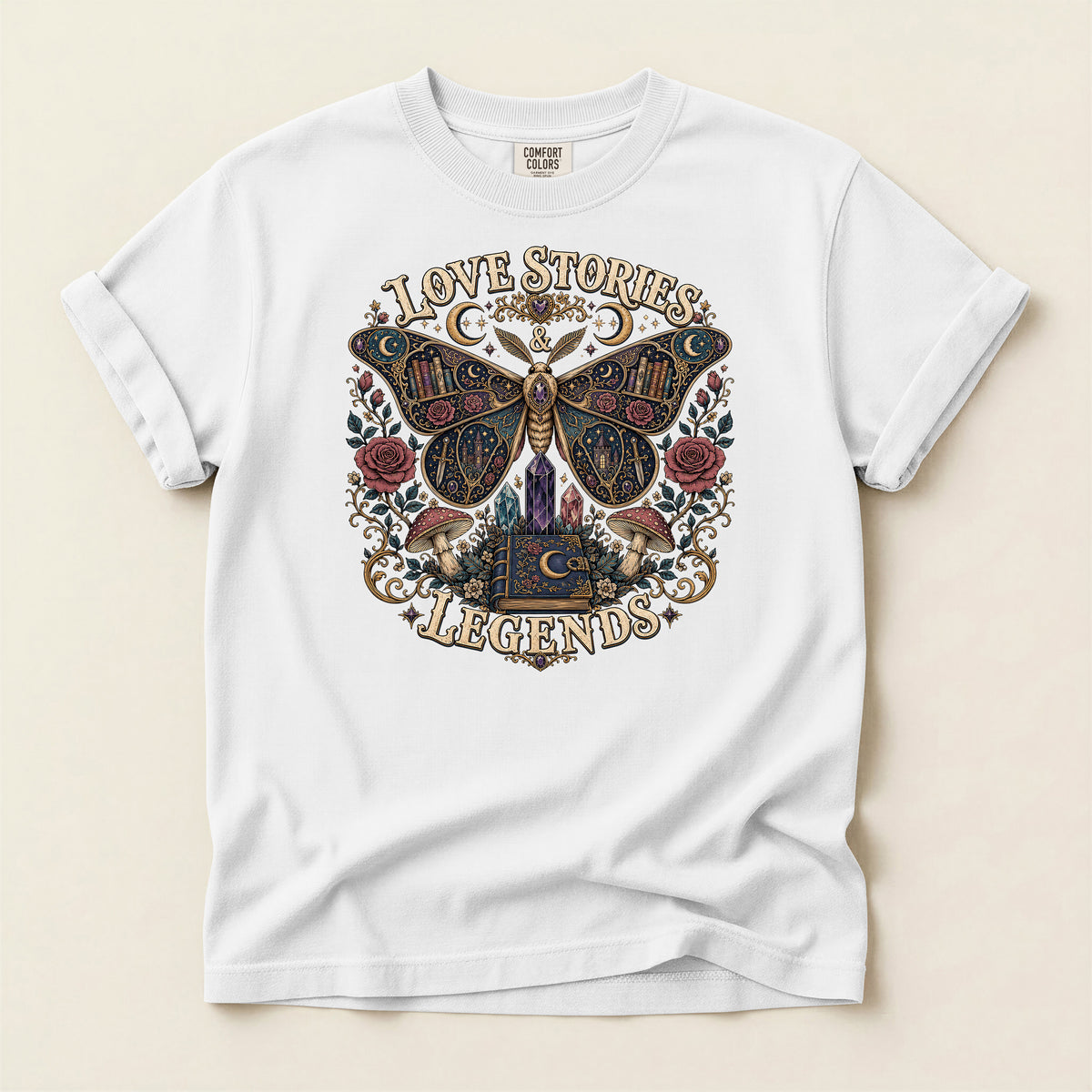 Moth & Rose 'Love Stories & Legends' Graphic T‑Shirt
