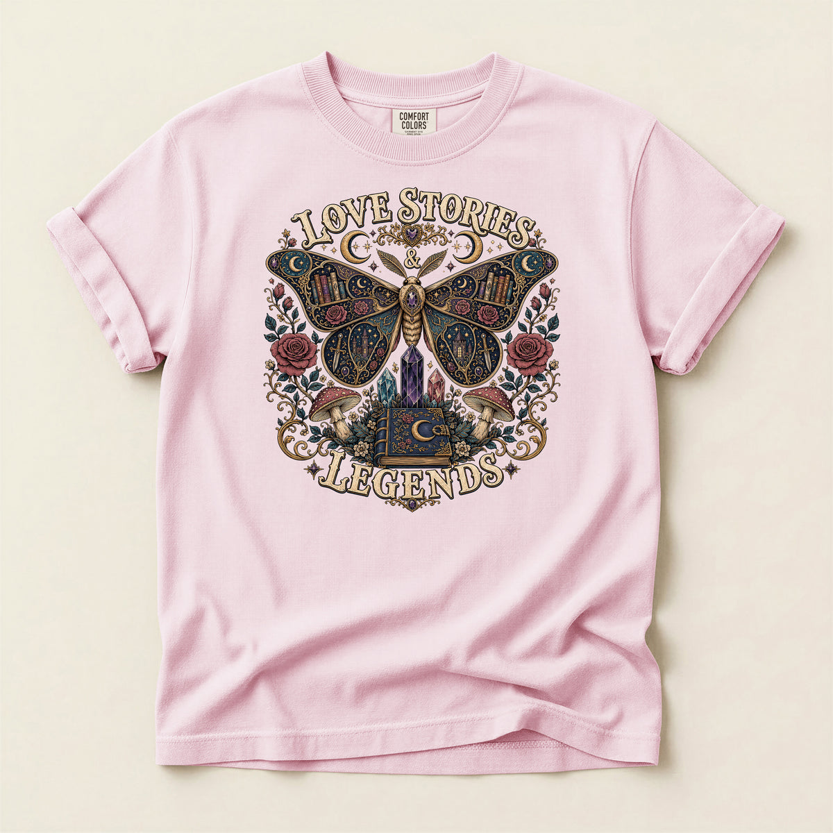 Moth & Rose 'Love Stories & Legends' Graphic T‑Shirt