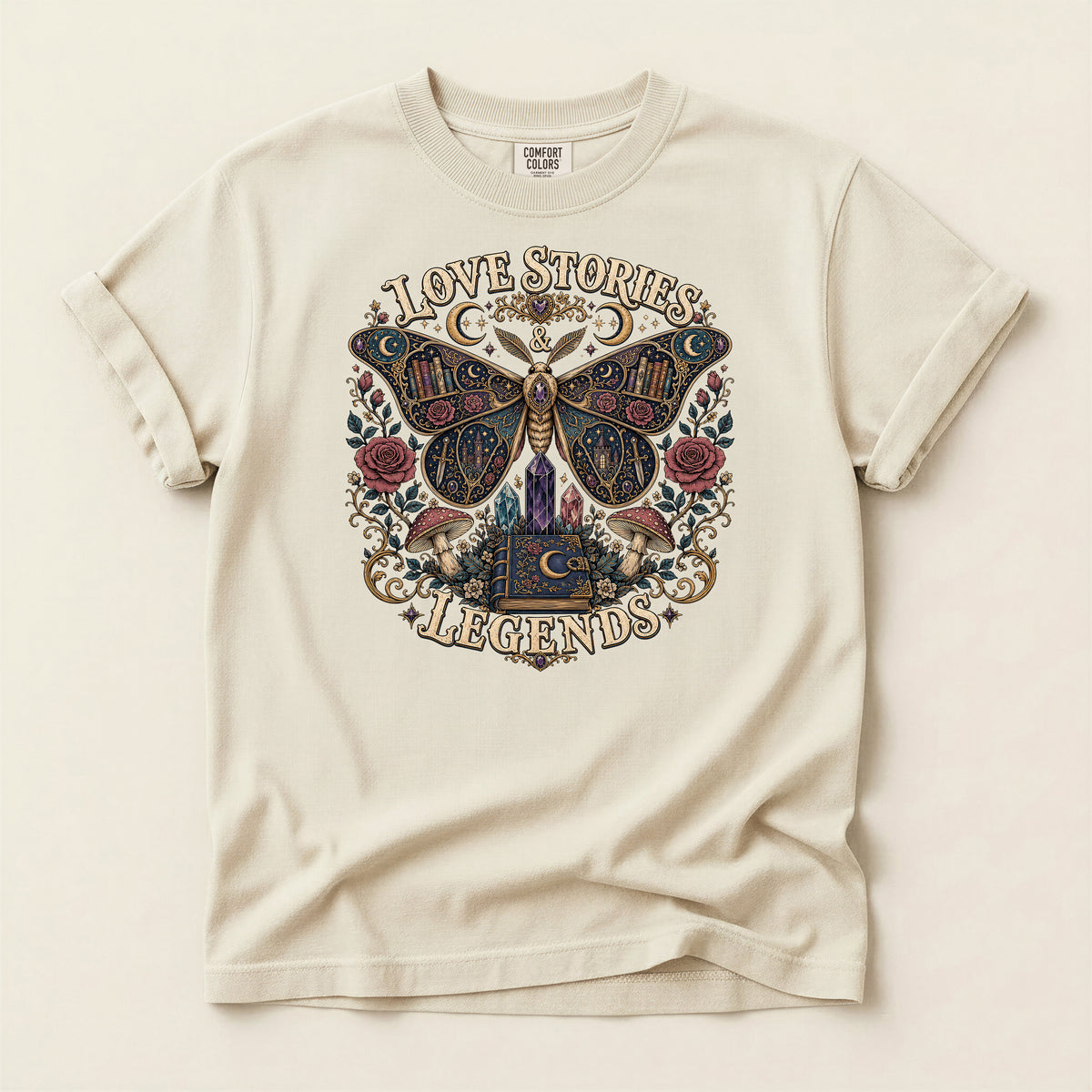 Moth & Rose 'Love Stories & Legends' Graphic T‑Shirt