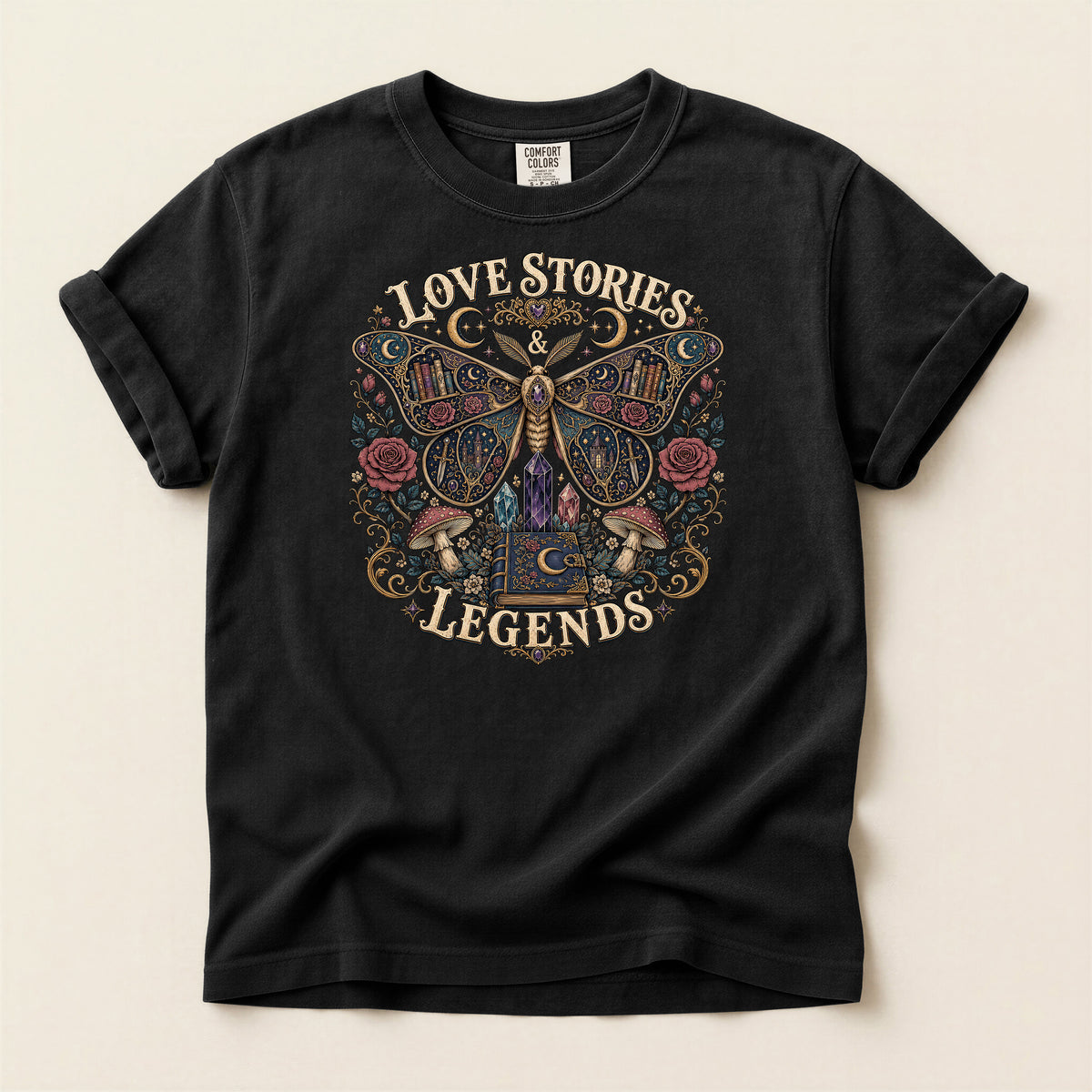 Moth & Rose 'Love Stories & Legends' Graphic T‑Shirt