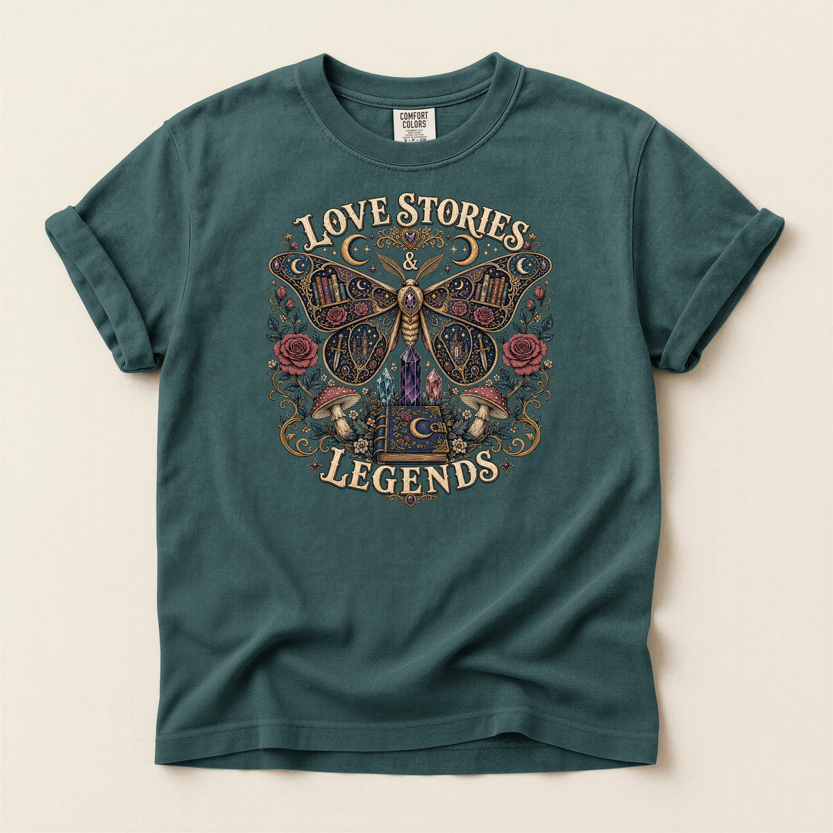 Moth & Rose 'Love Stories & Legends' Graphic T‑Shirt