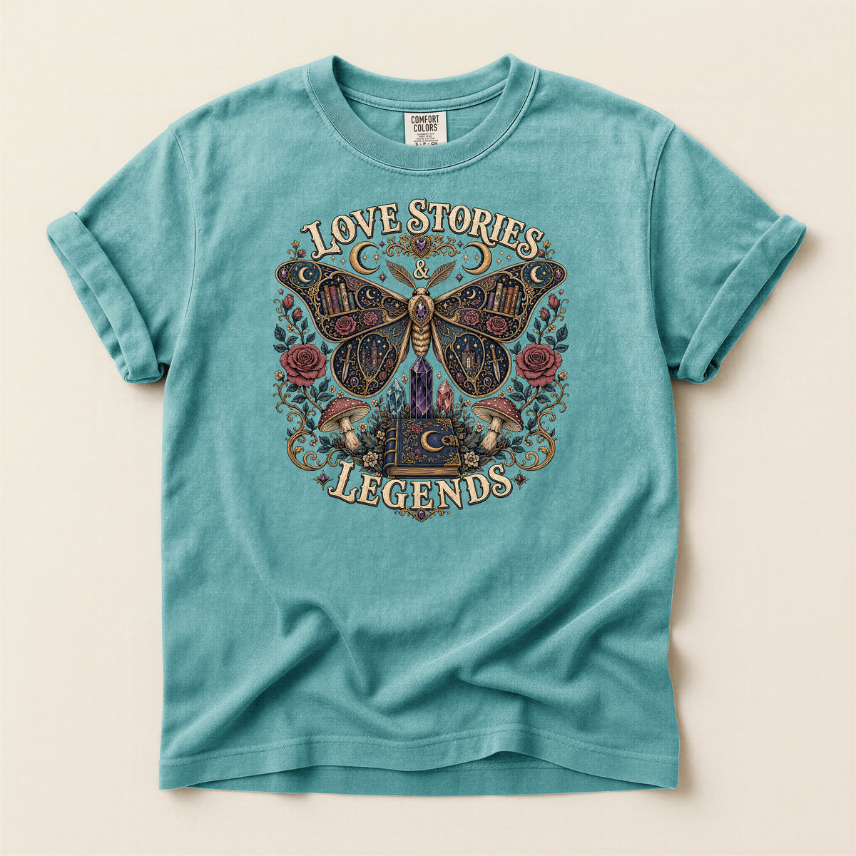 Moth & Rose 'Love Stories & Legends' Graphic T‑Shirt
