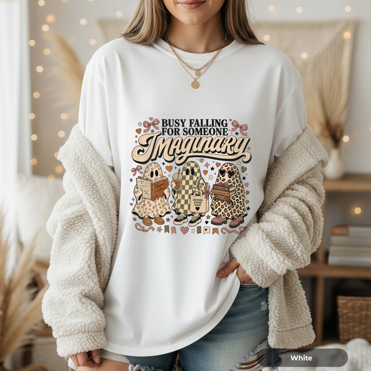 Busy Falling for Someone Imaginary T-Shirt — Cute Gnome Couple Graphic Tee