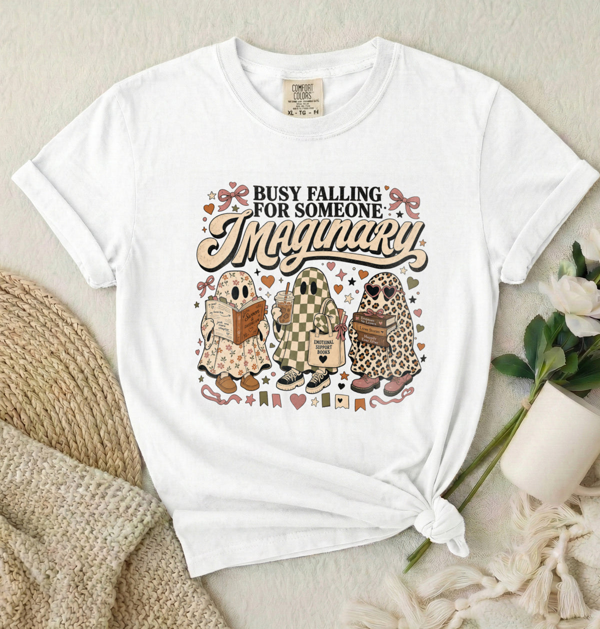 Busy Falling for Someone Imaginary T-Shirt — Cute Gnome Couple Graphic Tee