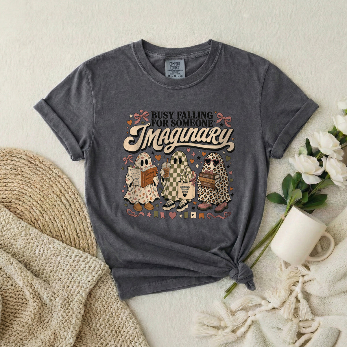 Busy Falling for Someone Imaginary T-Shirt — Cute Gnome Couple Graphic Tee