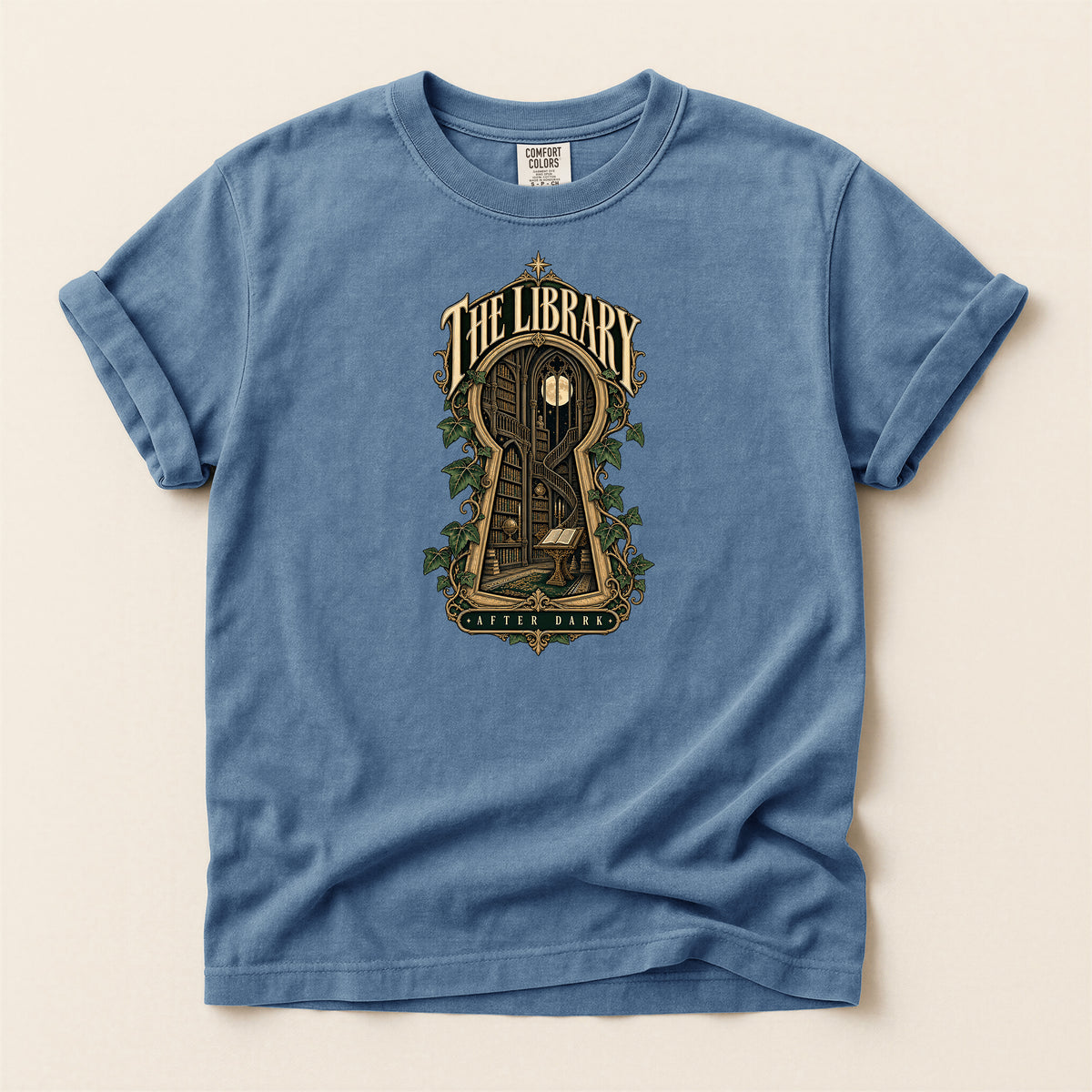 Library Key T-Shirt — Vintage Book Nook Graphic Tee