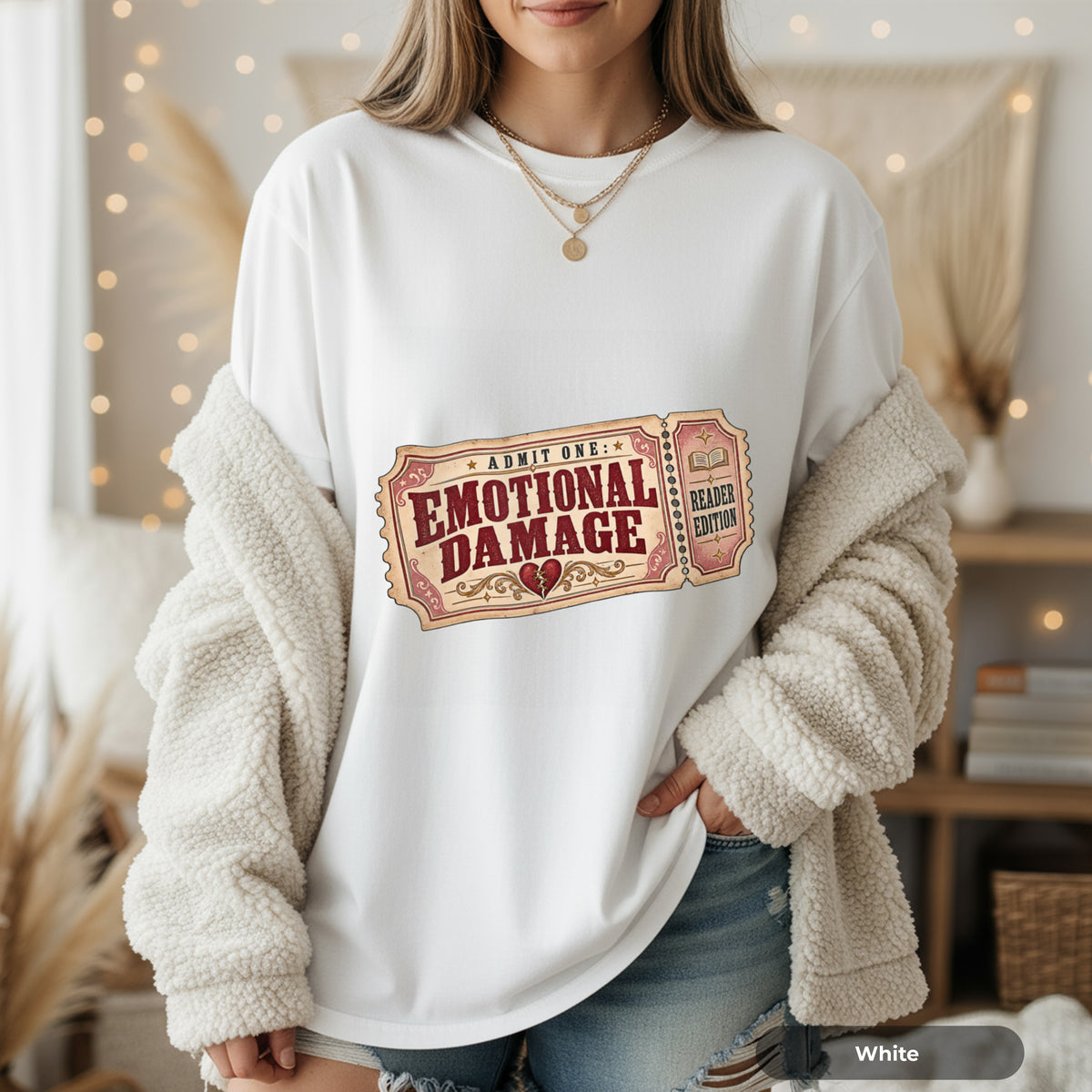 Emotional Damage Ticket T-Shirt — Vintage Carnival Ticket Graphic Tee