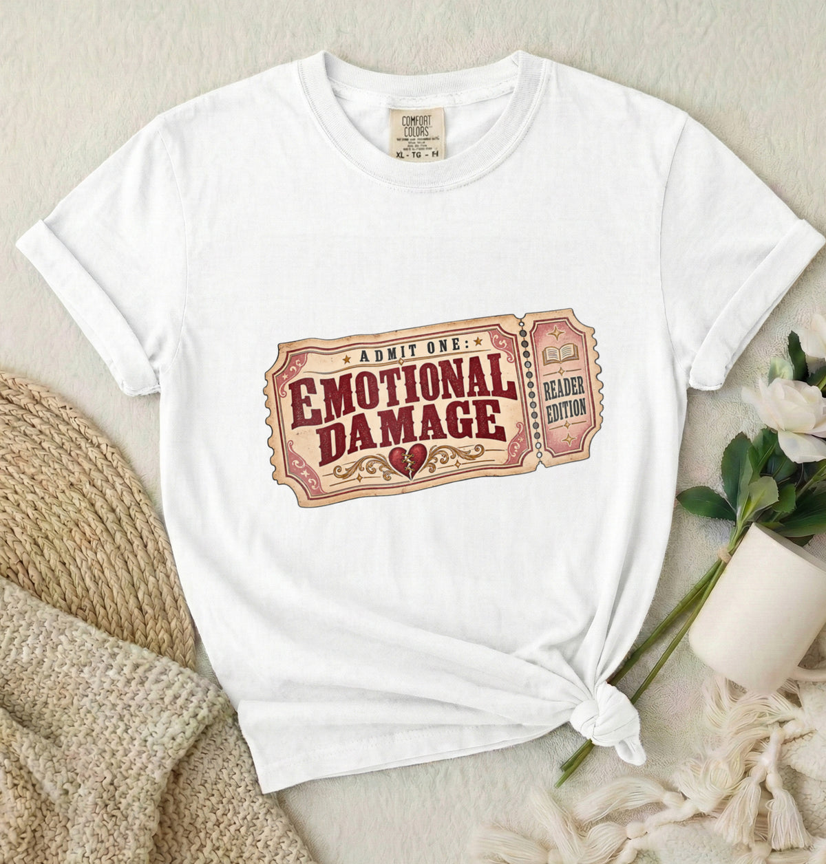 Emotional Damage Ticket T-Shirt — Vintage Carnival Ticket Graphic Tee