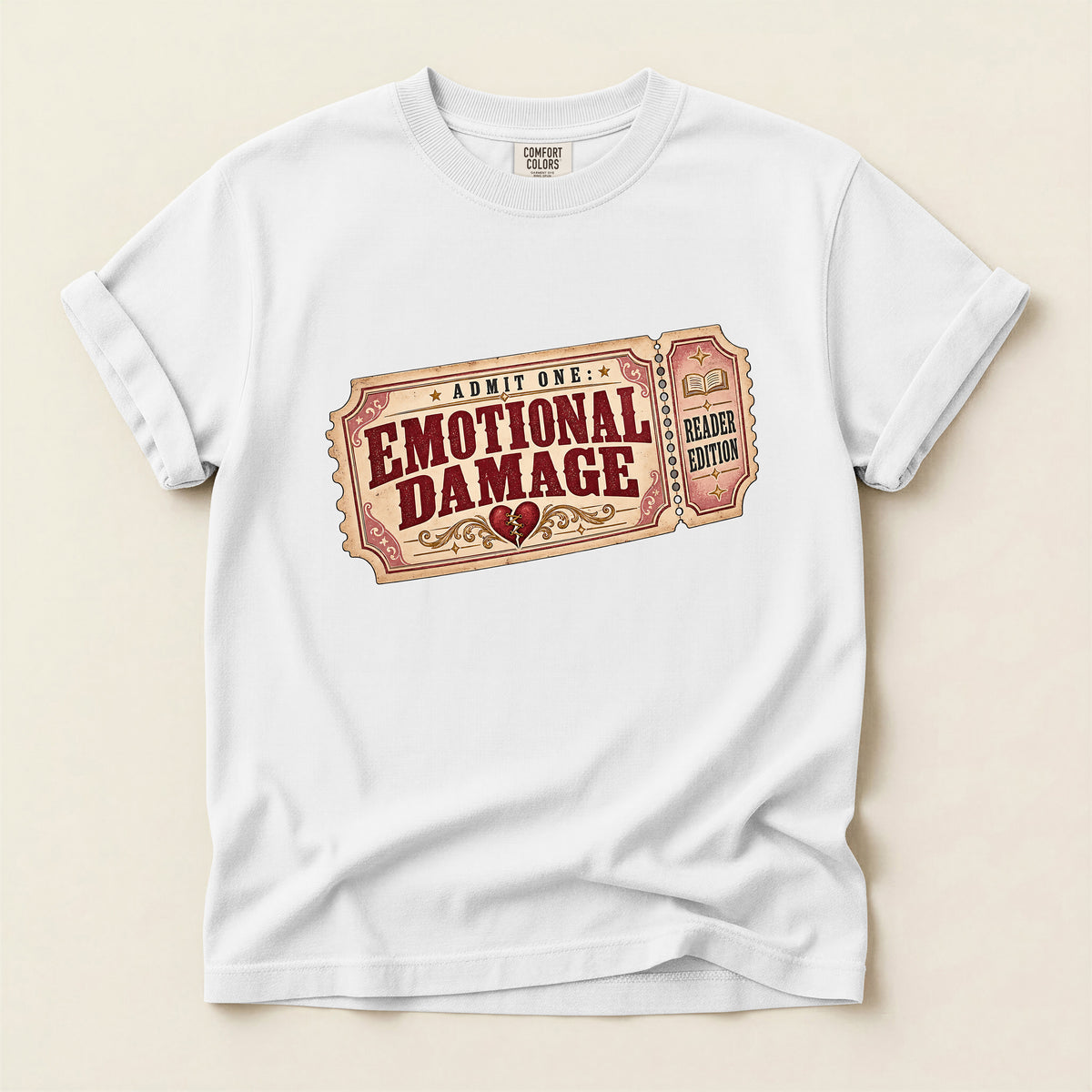 Emotional Damage Ticket T-Shirt — Vintage Carnival Ticket Graphic Tee