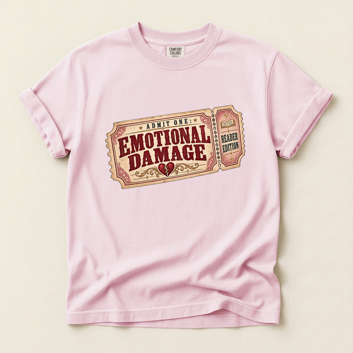 Emotional Damage Ticket T-Shirt — Vintage Carnival Ticket Graphic Tee