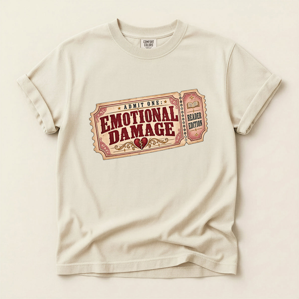 Emotional Damage Ticket T-Shirt — Vintage Carnival Ticket Graphic Tee