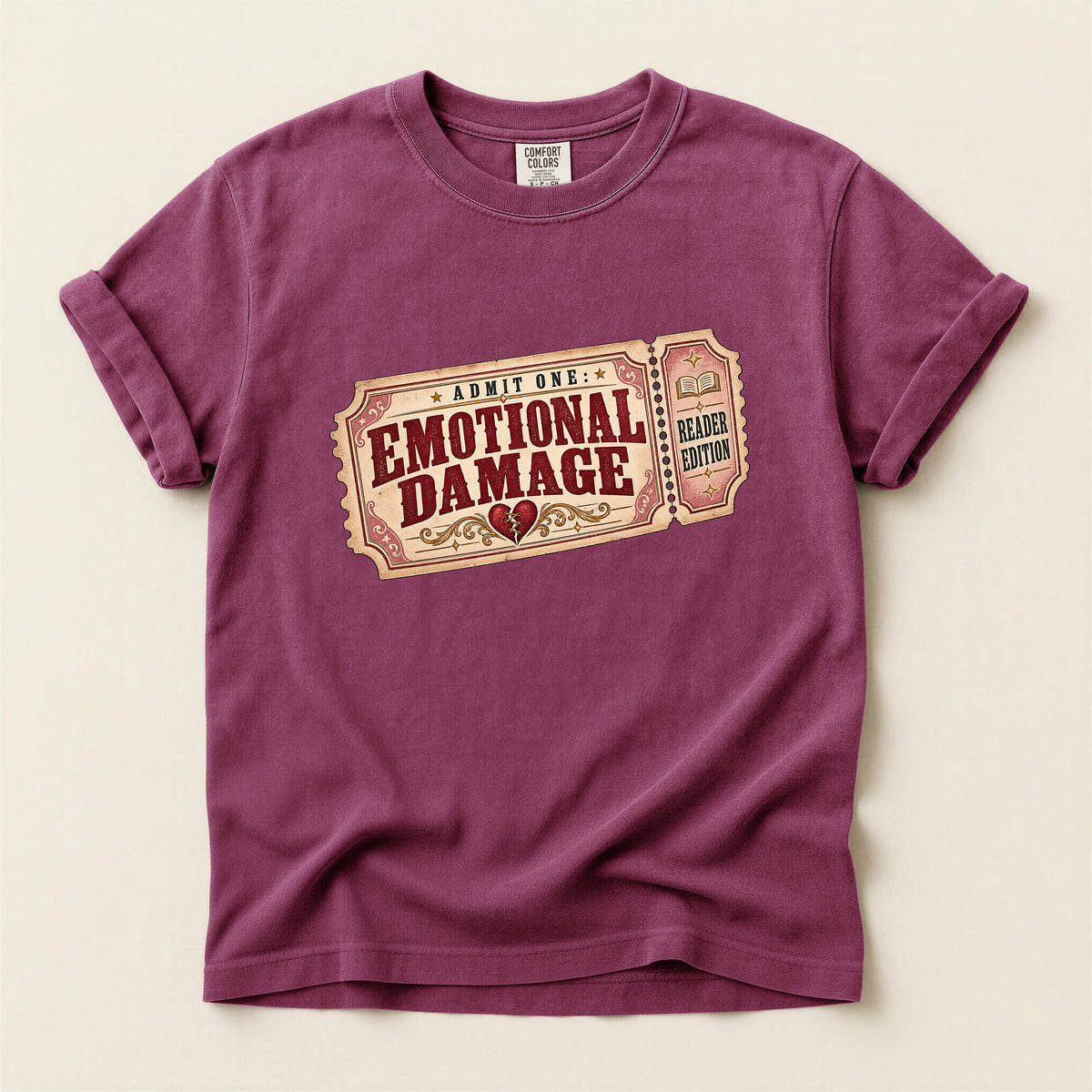 Emotional Damage Ticket T-Shirt — Vintage Carnival Ticket Graphic Tee