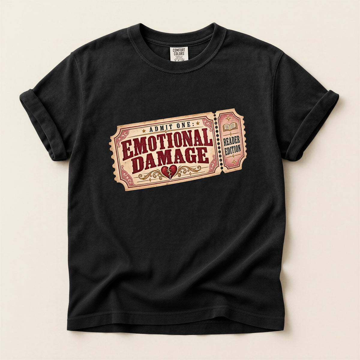 Emotional Damage Ticket T-Shirt — Vintage Carnival Ticket Graphic Tee