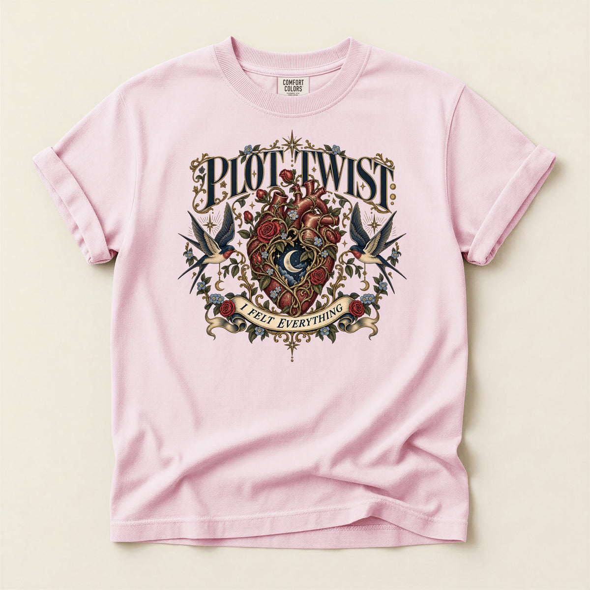 Plot Twist Heart Graphic T-Shirt — 'I Felt Everything' Vintage Tattoo Style Tee