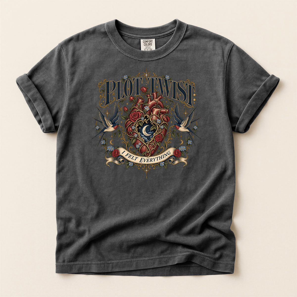 Plot Twist Heart Graphic T-Shirt — 'I Felt Everything' Vintage Tattoo Style Tee