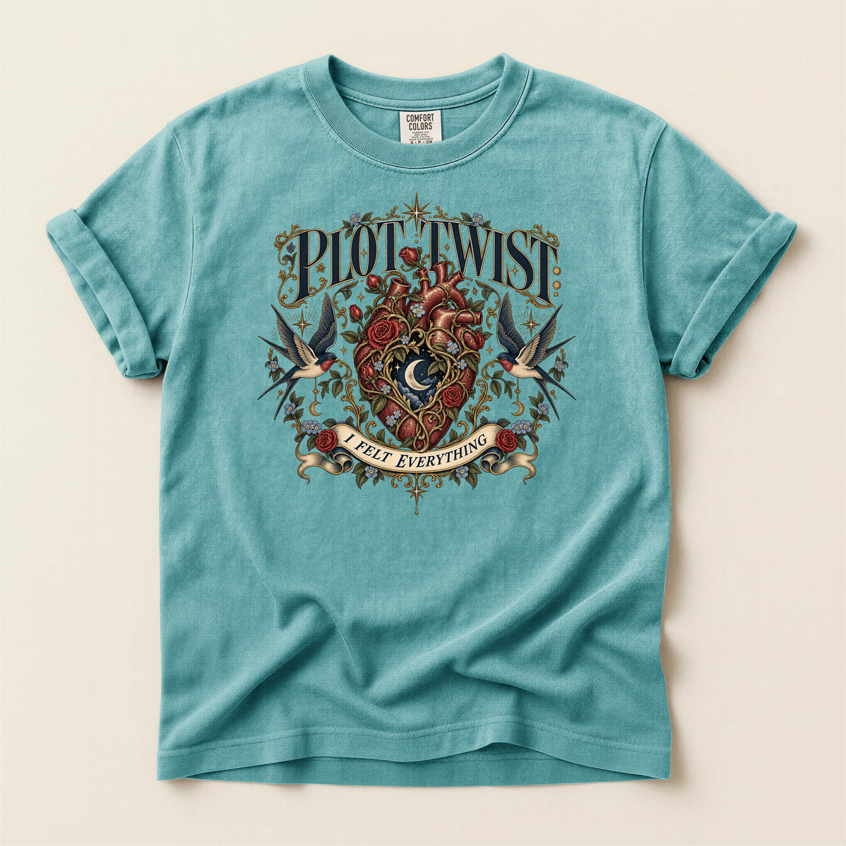 Plot Twist Heart Graphic T-Shirt — 'I Felt Everything' Vintage Tattoo Style Tee