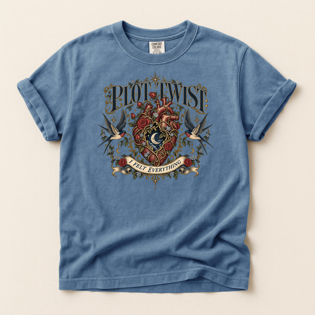 Plot Twist Heart Graphic T-Shirt — 'I Felt Everything' Vintage Tattoo Style Tee