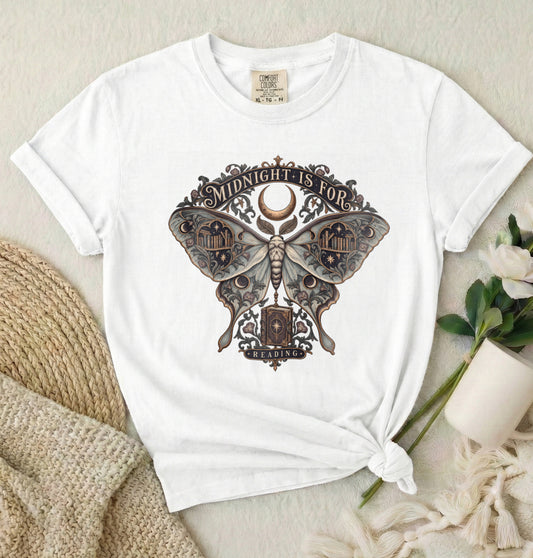 Midnight Moth Tee — Gothic Moon Moth T-Shirt