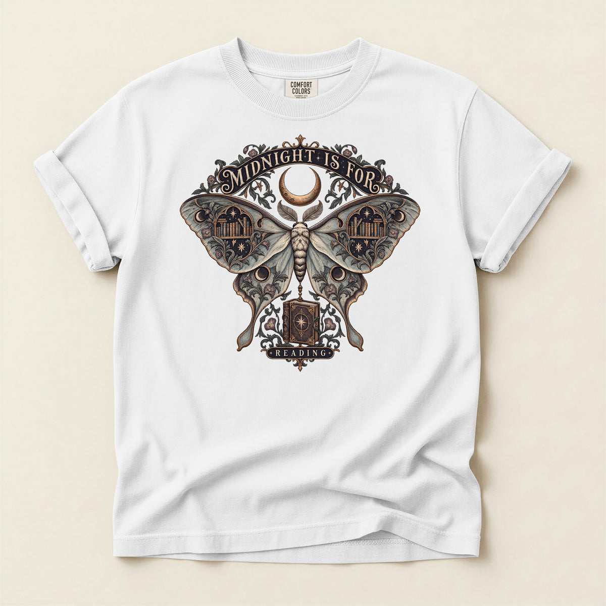 Midnight Moth Tee — Gothic Moon Moth T-Shirt
