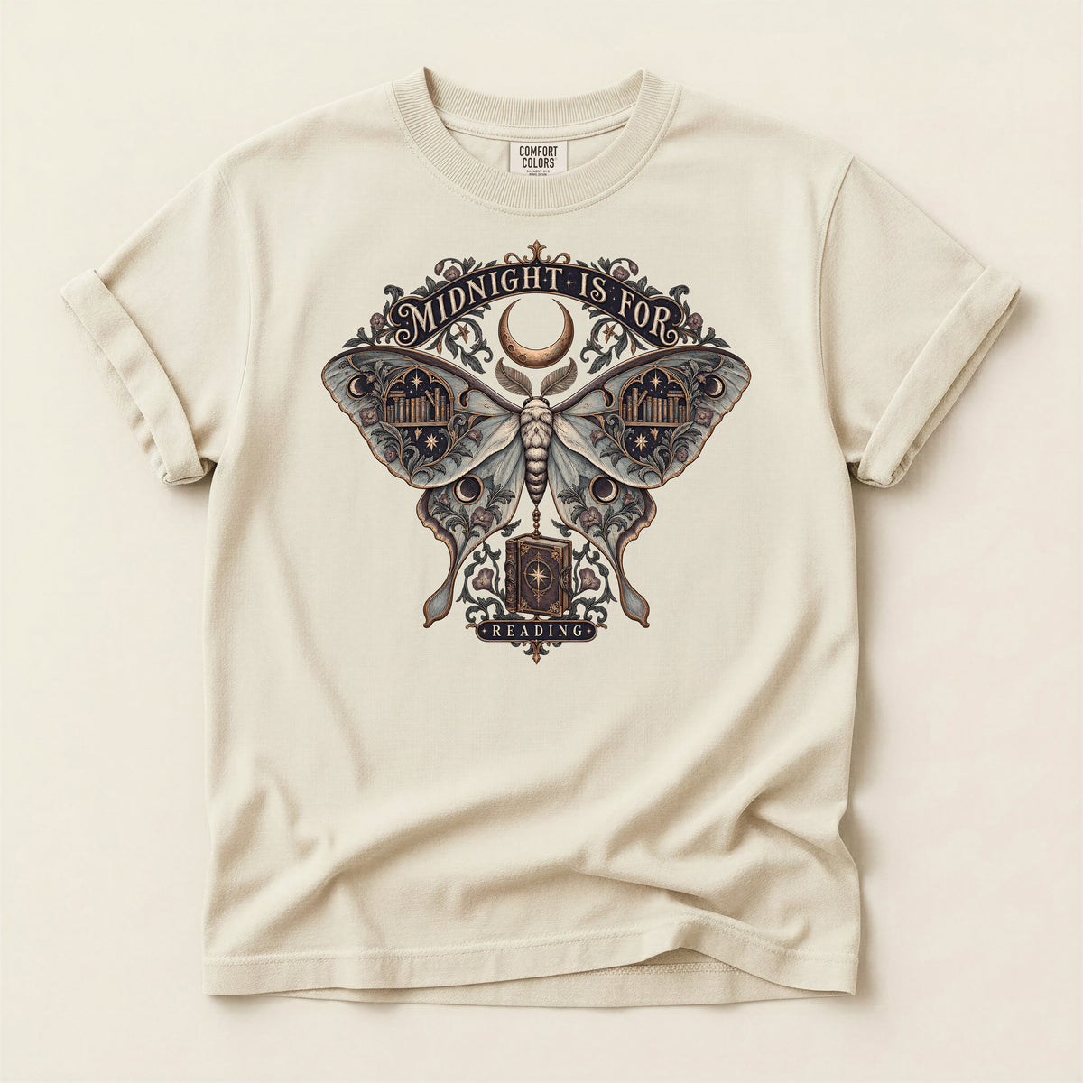 Midnight Moth Tee — Gothic Moon Moth T-Shirt