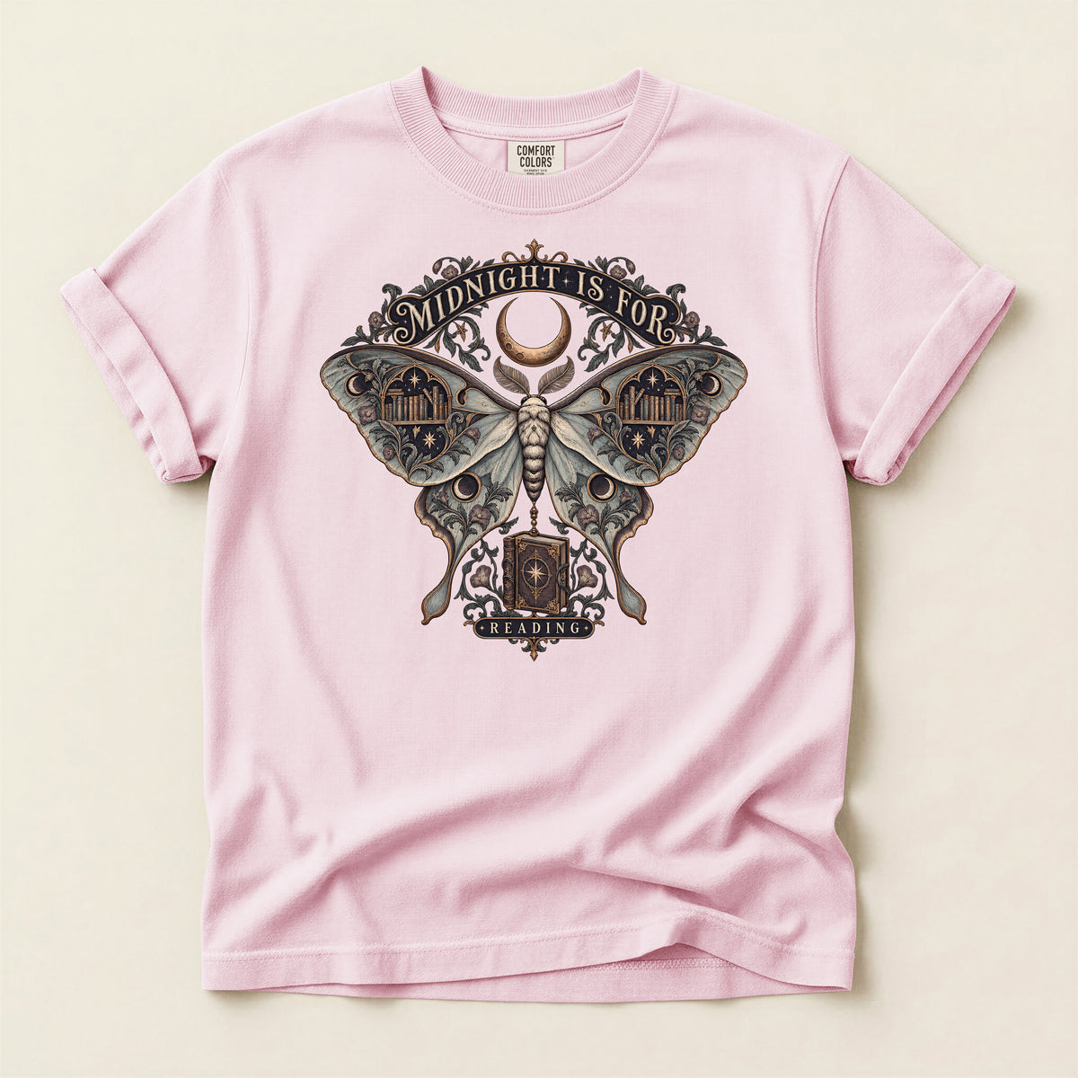 Midnight Moth Tee — Gothic Moon Moth T-Shirt